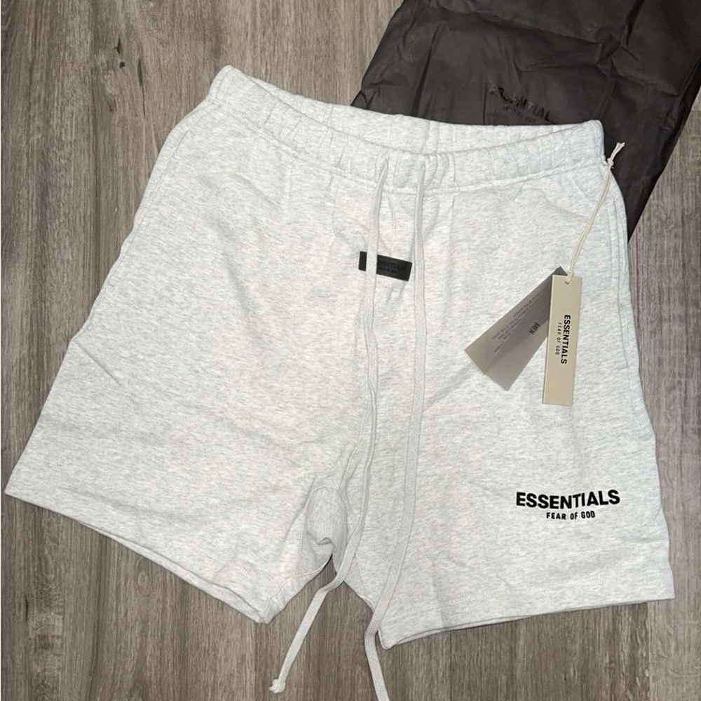 Essentials Gray Athletic Shorts with Elastic Waistband